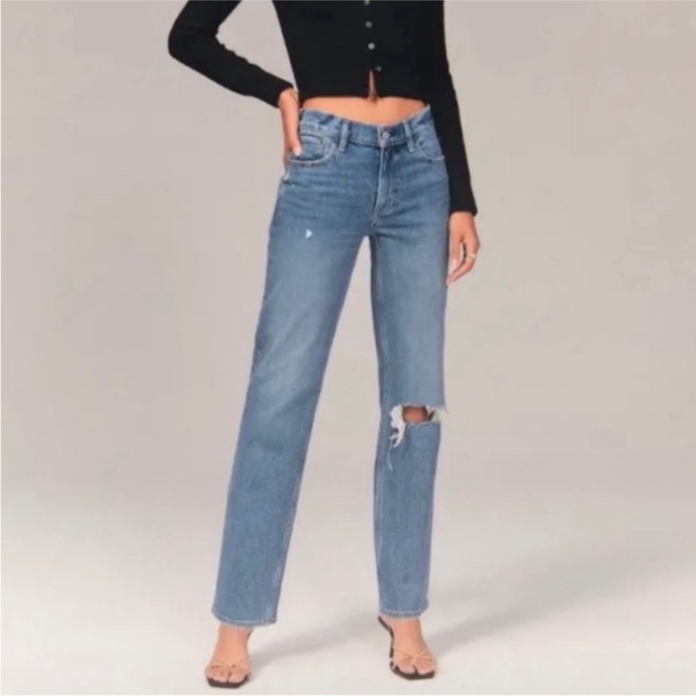 Abercrombie & Fitch Blue Straight Leg Jeans